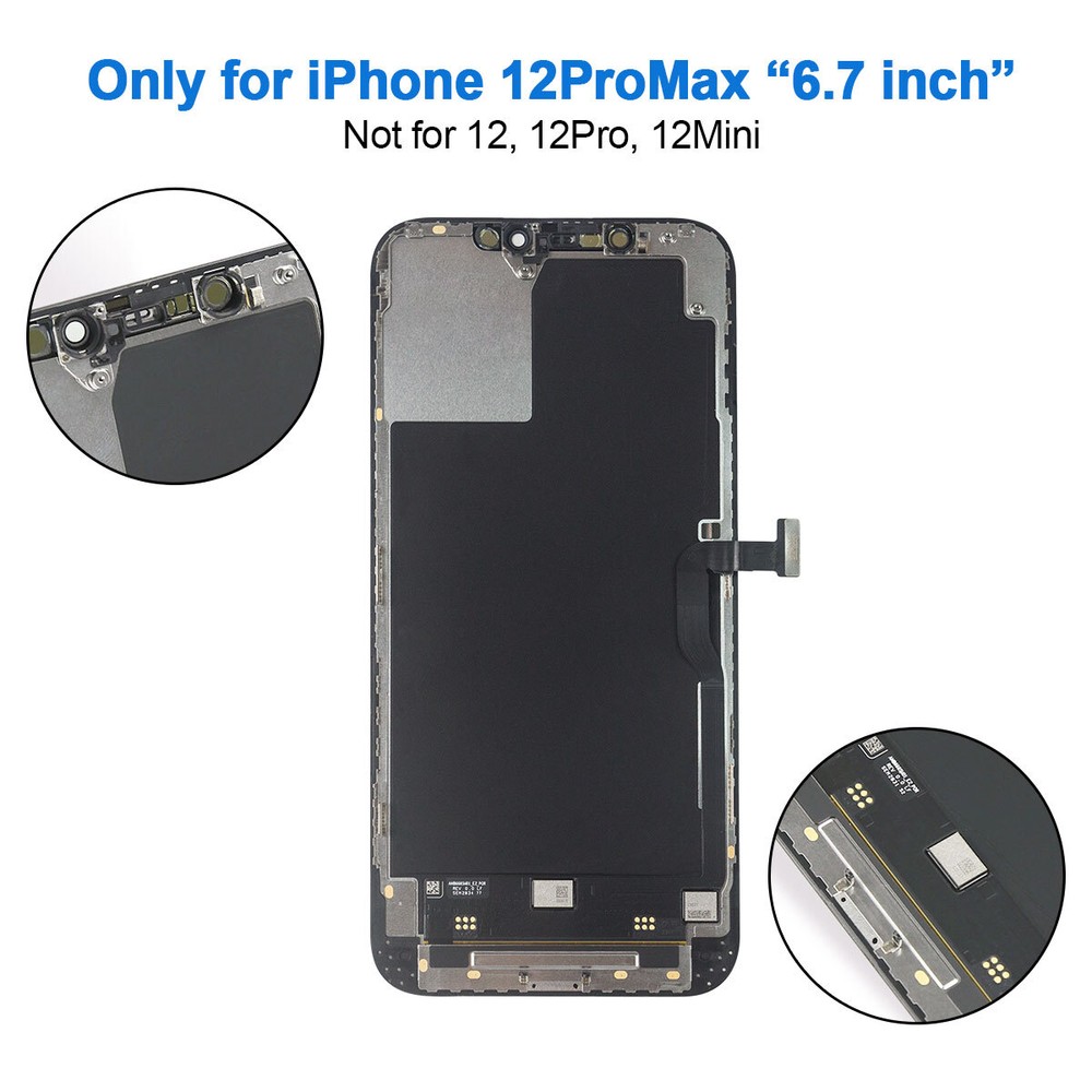 For iPhone 12 Pro Max Display OLED Touch Screen Digitizer Replacement Assembly