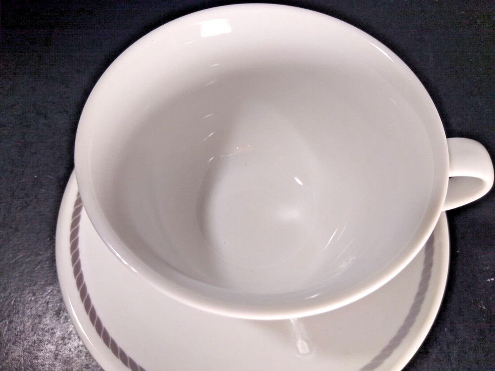 Land's End Grey Rope Cup & Saucer