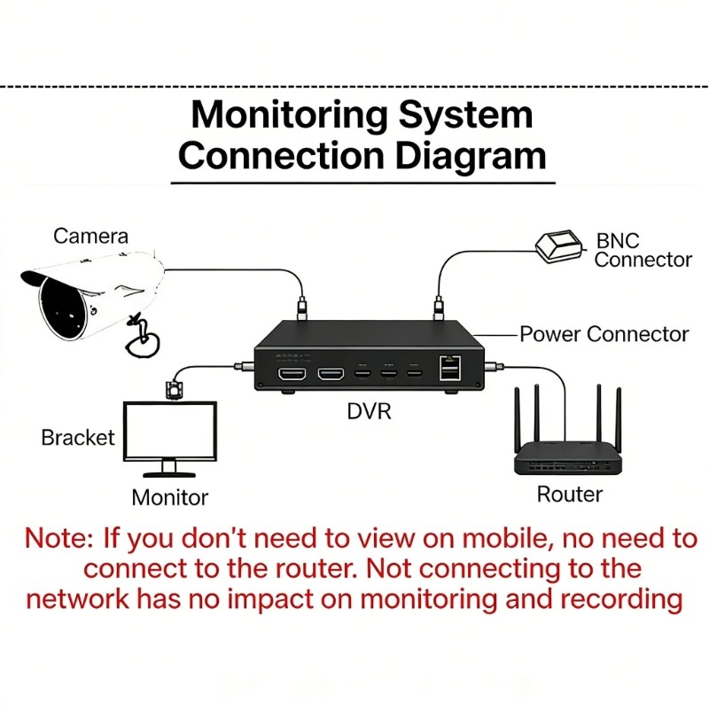 8 Input Channel CCTV DVR Metal Case With VGA Output Networking Connection