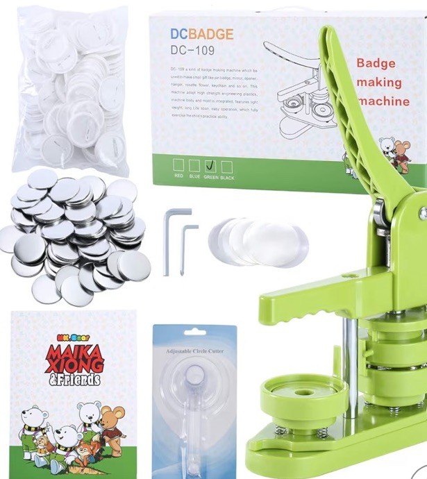 DIY Button Maker Machine 2.25” with 100 Supplies & Magic Book - Creative Fun