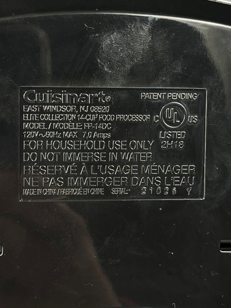 Cuisinart Food Processor Base Model FP 14DC SKU 7399