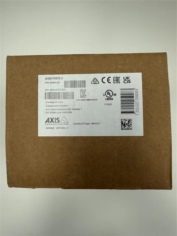 Axis Network Dome Camera P3375-V 01060-001 New Sealed Box