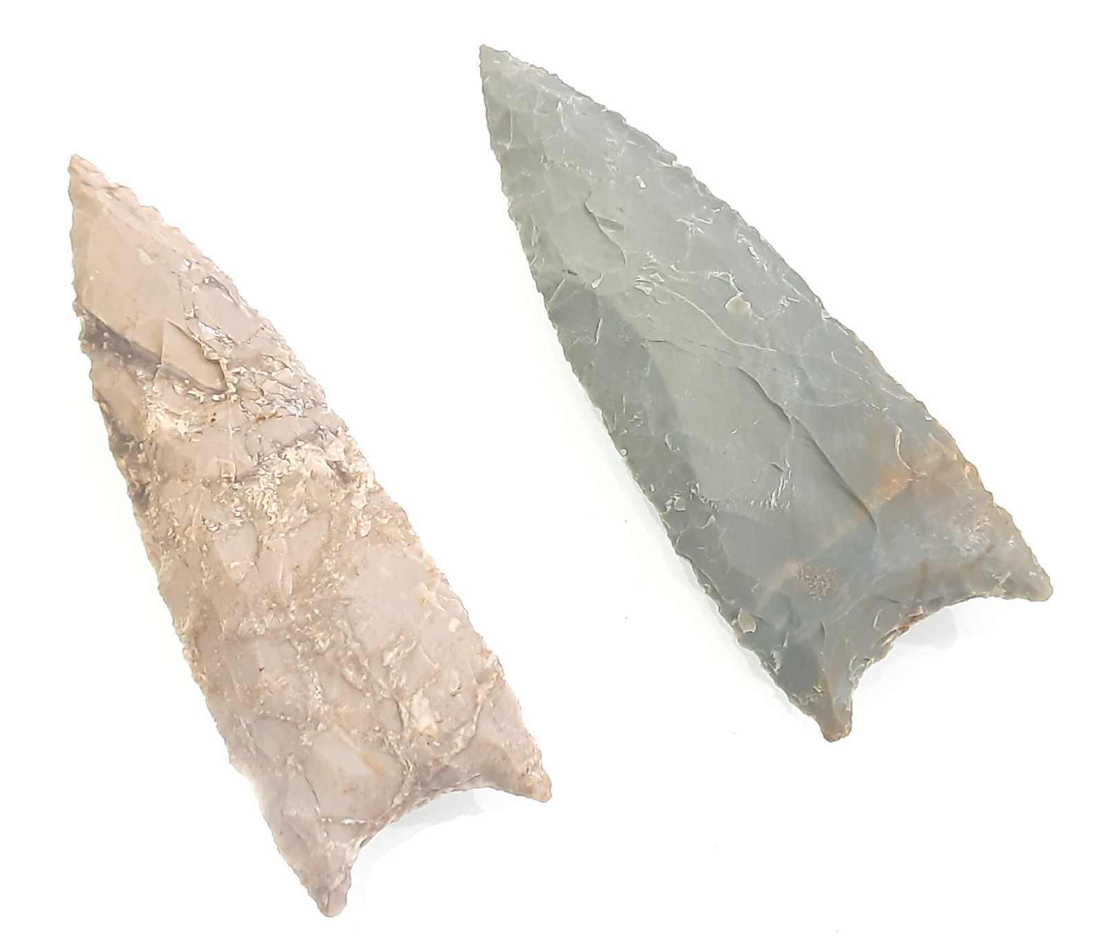 Super Fine High Grade Agatized Flint Clovis Point Arrowheads 3-4 inches arrow 1X