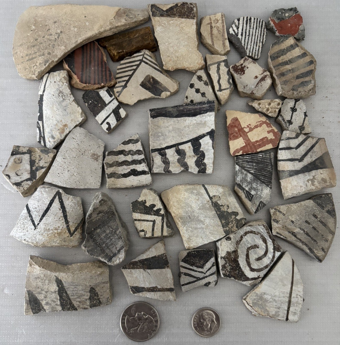 30+ Ancient Anasazi Native American Pottery Shards Arizona L8-D FREE SHIP