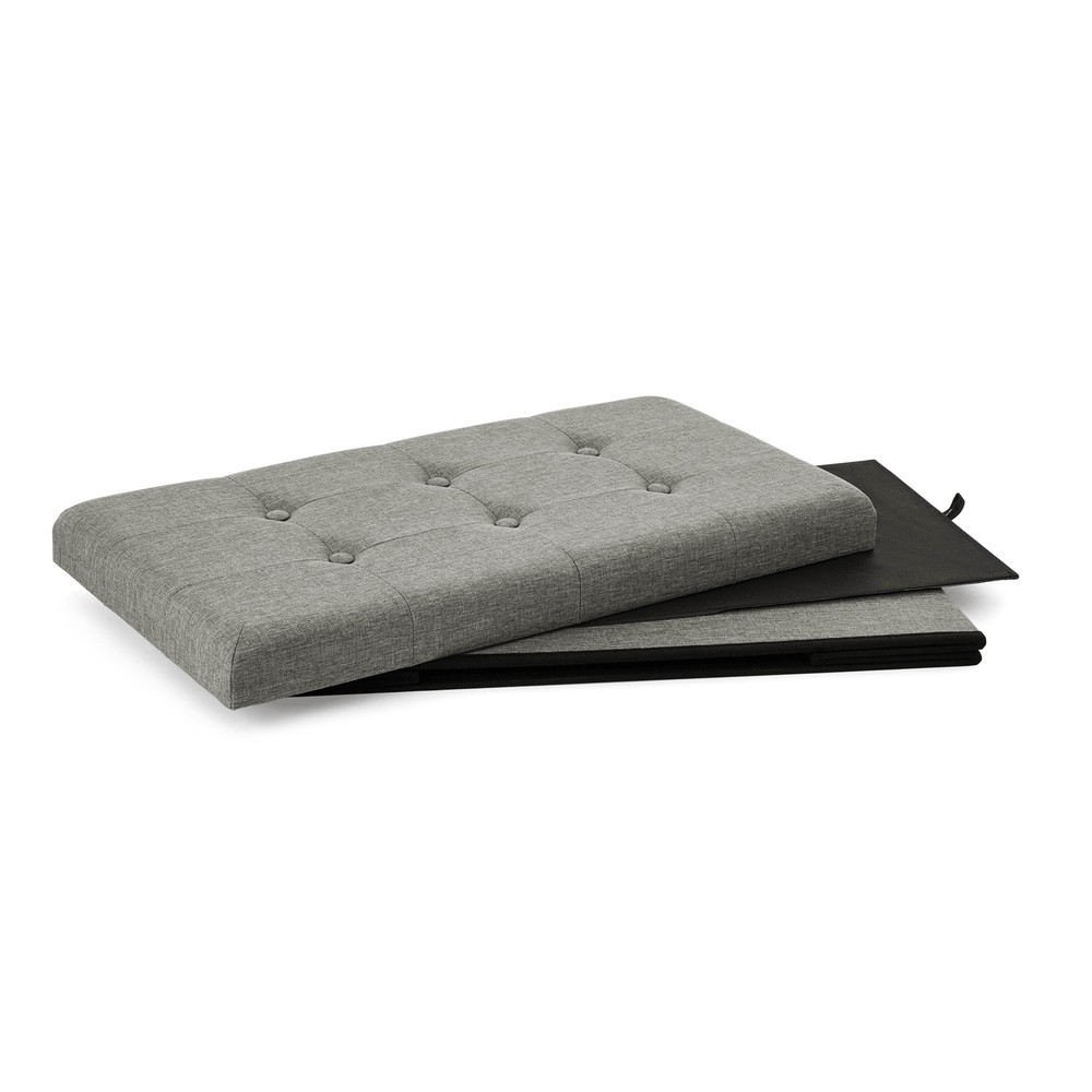 30" Collapsible Storage Ottoman Cream