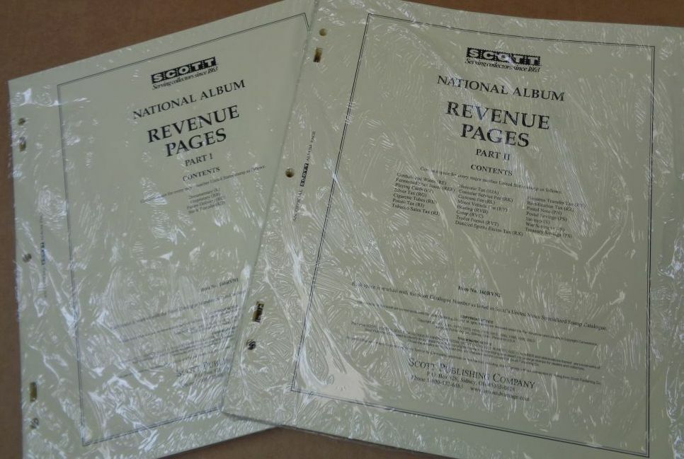 Scott US Revenue stamp collection pages parts 1 & 2 NEW 160RVN1 160RVN2