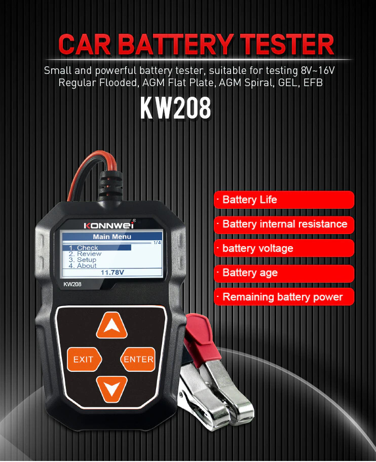 12V Car Battery Charging Cranking System Analyzer Battery Tester LoadTest Tool