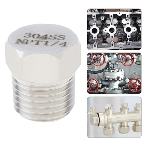 6PCS 1/4inch NPT Male Outer Hex Head Thread Plug Pipe Fitting, 304 Stainless