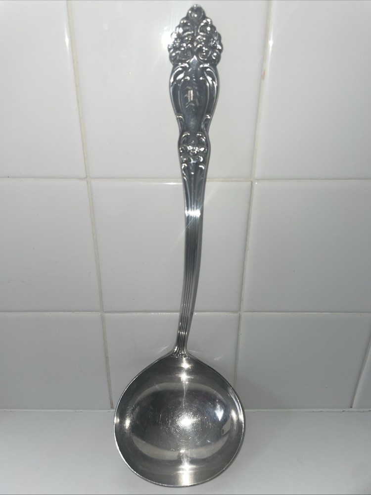 Ladle  12.5” Silver-plate 1901 Antique Reed & Barton Tiger Lily Extra Large Bowl
