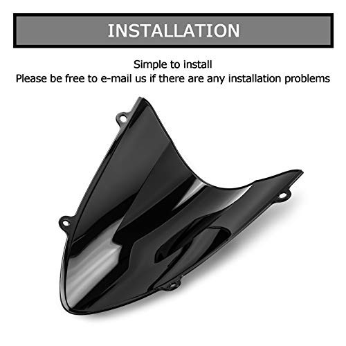 Motorcycle Front Windshield Windscreen Wind Deflector for Ninja 250 250R Black
