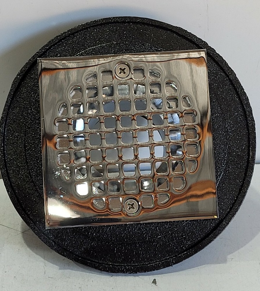 PROFLO Cast Iron Square Chrome Shower Drain 2" IPS Connection