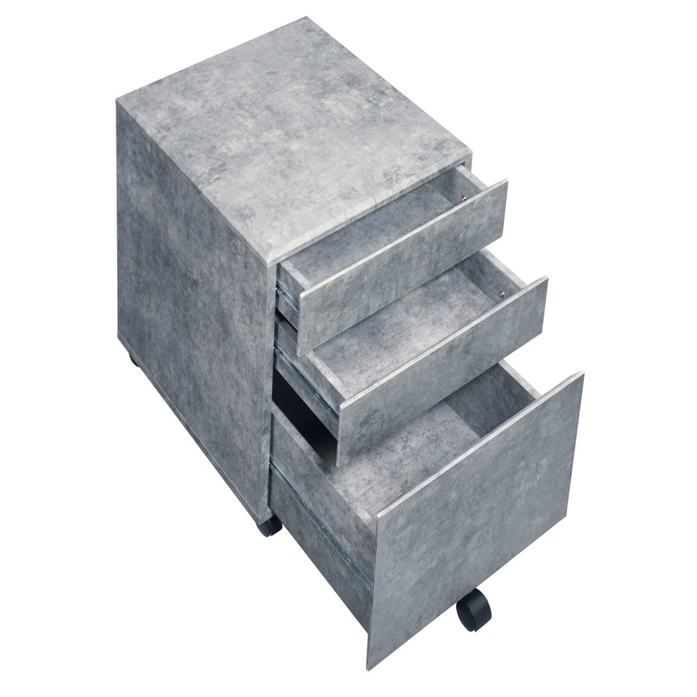 Silver 3-drawer File Cabinet