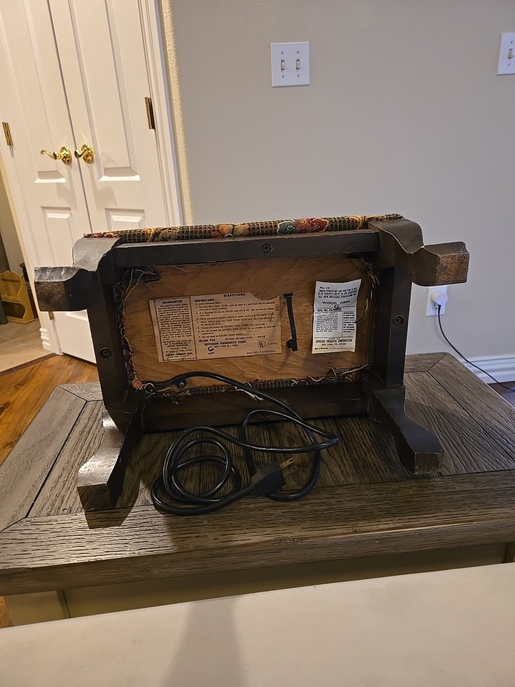 vintage electric heated footstool