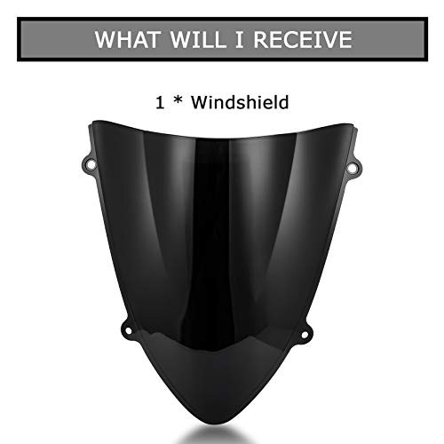 Motorcycle Front Windshield Windscreen Wind Deflector for Ninja 250 250R Black