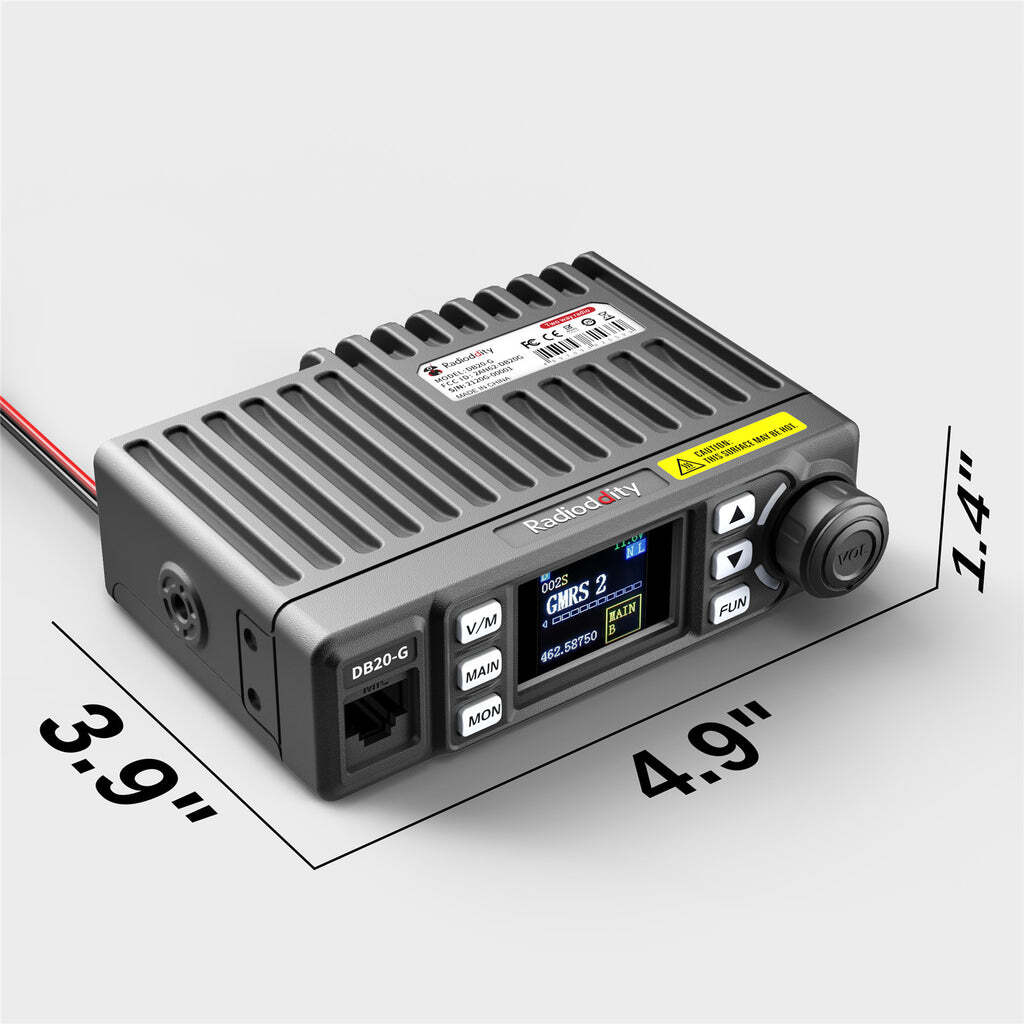 Radioddity DB20-G GMRS Mobile, 500 Channels, UHF VHF Scanner, Repeater Capable