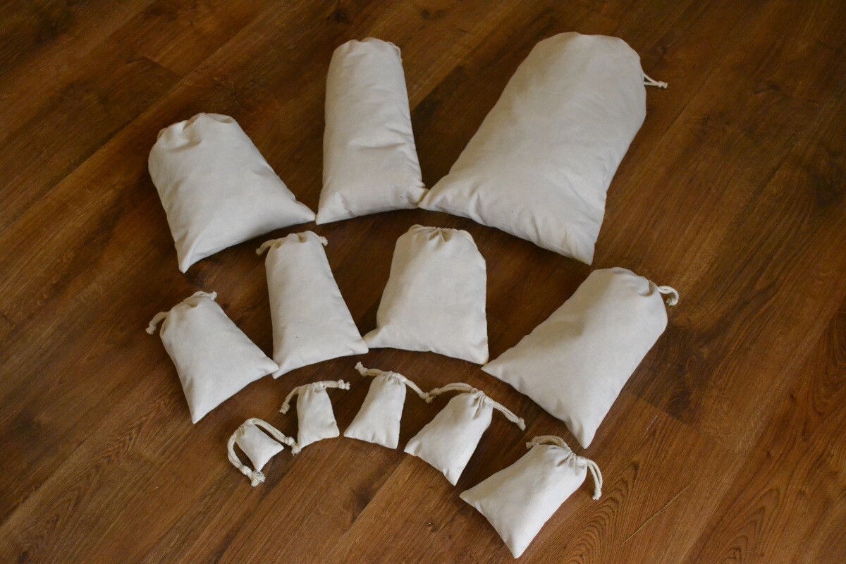 4"x6" Cotton Double Drawstring Muslin Bags (Natural Color)
