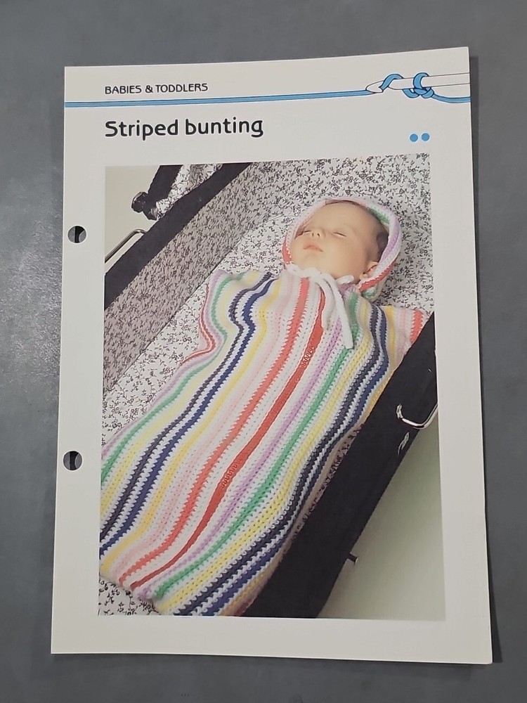 Marshall Cavendish Striped Bunting Sleeping Bag Crochet Pattern