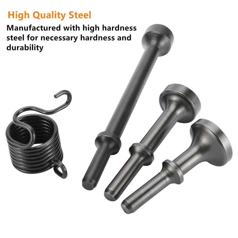 4Pcs Smoothing Pneumatic Air Hammer Pneumatic Chisel Bits Tools Kit with Spring