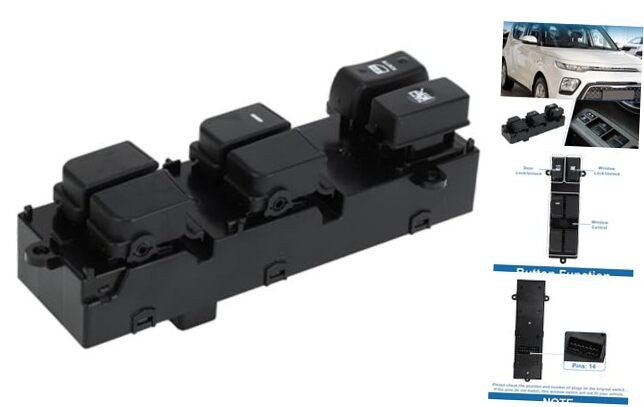 Power Window Switch Front Left Driver Side Window Control Switch for Kia Soul