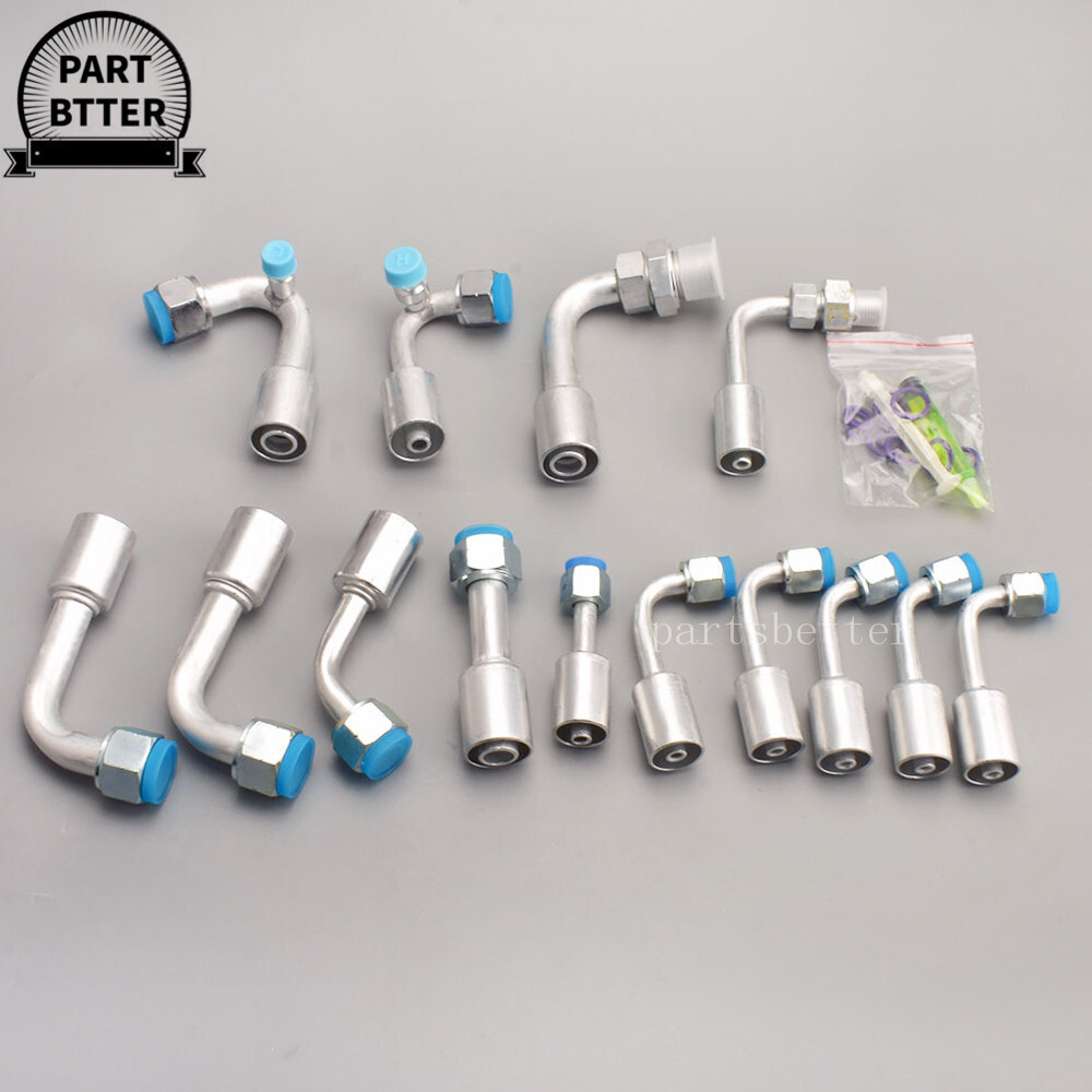 A/C Air Conditioning Ext Length Hoses & Fittings & O-rings Kit Universal