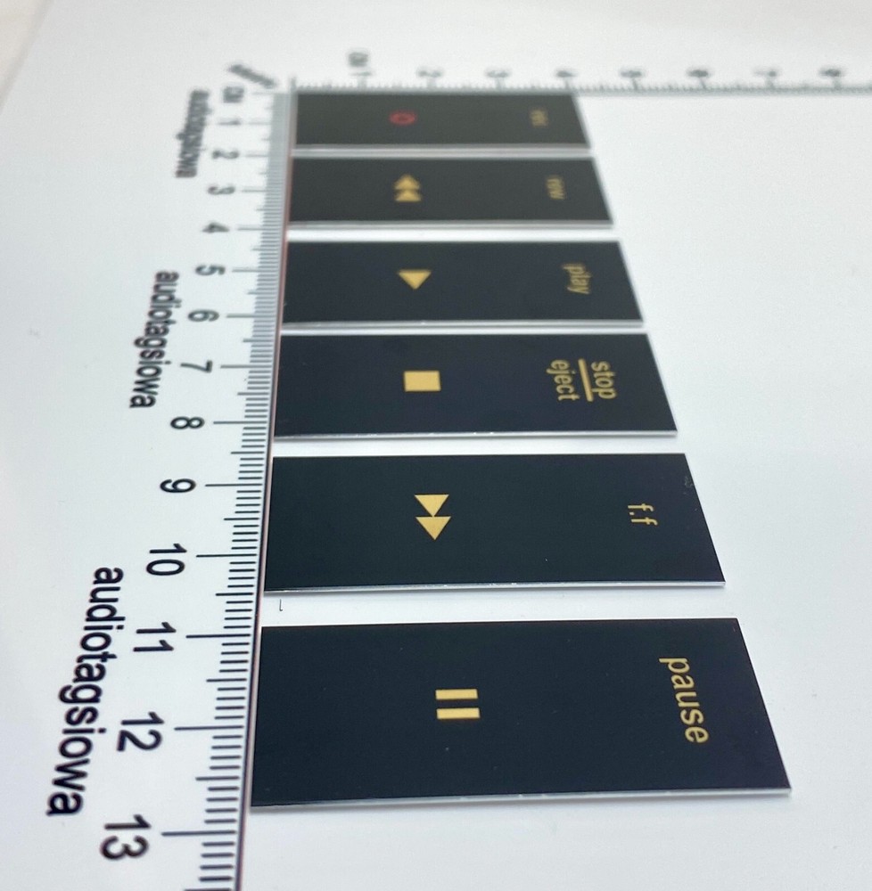 Nakamichi 600 Cassette Function Black Button Labels Custom Made Full Set