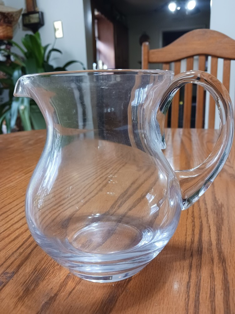 Small Clear Water Pitcher 6" high