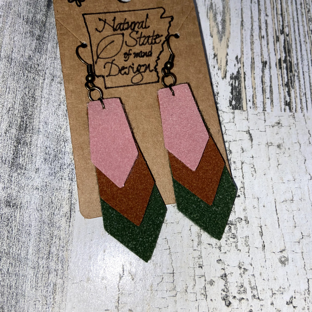 Handmade Boho Felt Dangle Earrings