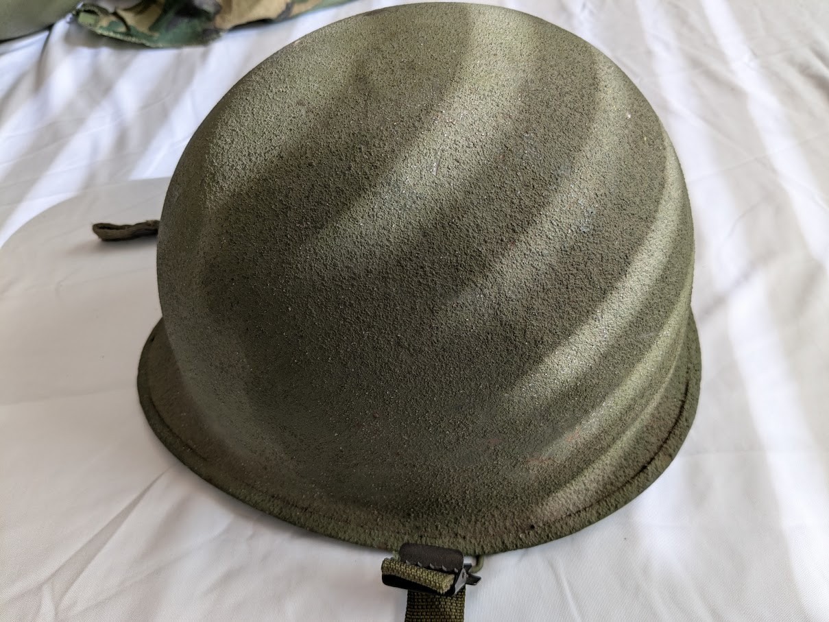 US Army original M1 helmet liner cover and chin strap
