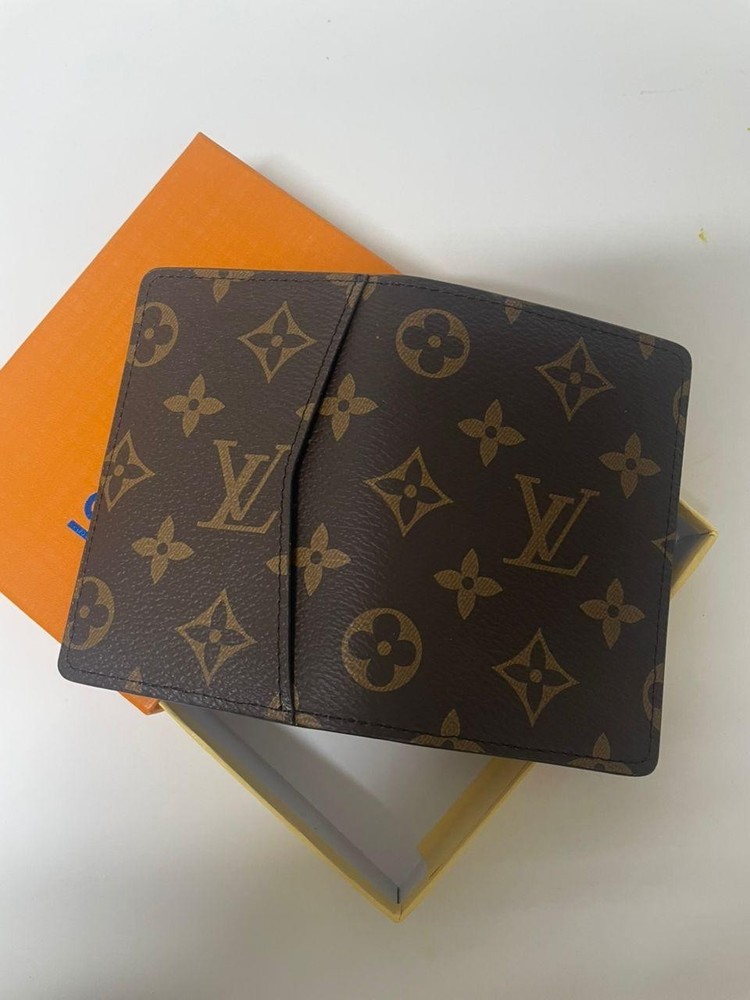 LV Louis Vuitton Pocket Organizer Monogram Eclipse Brown with box.