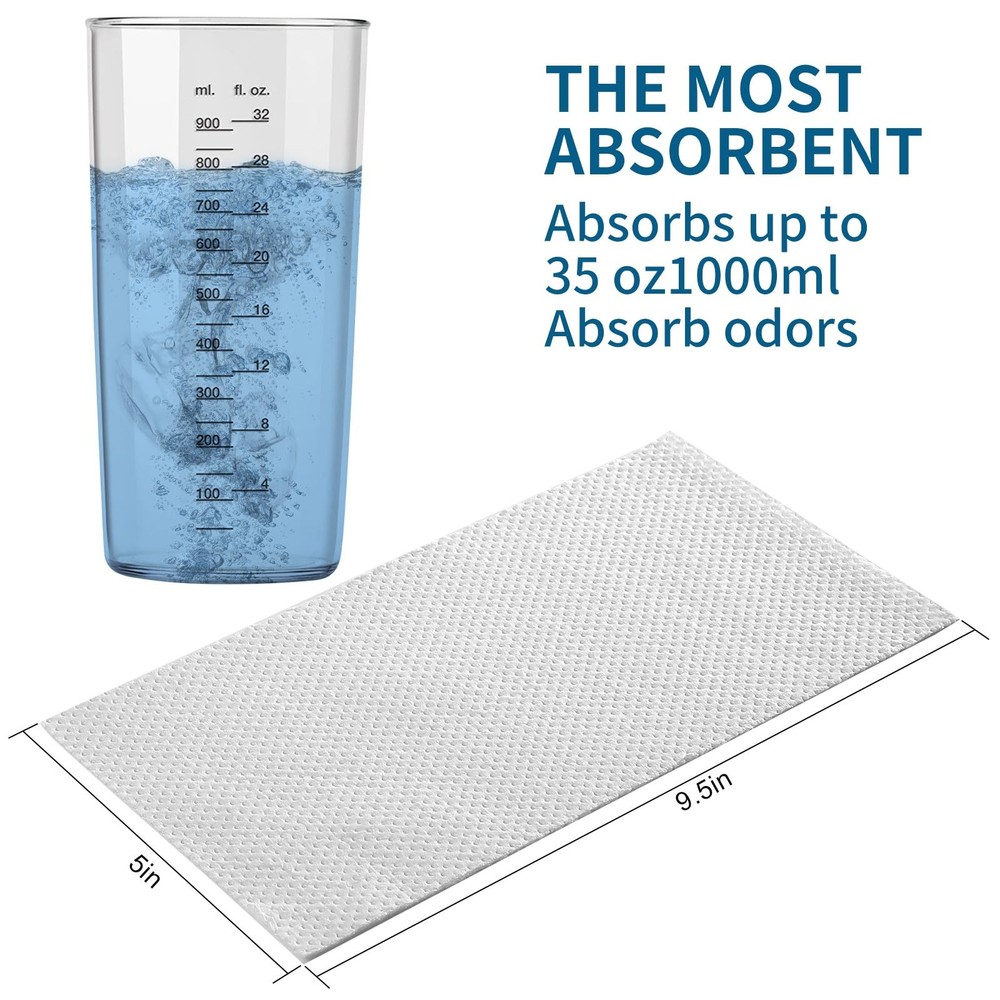 SAMEKY Commode Liners with Absorbent Pads | 1 Count (Pack of 100)