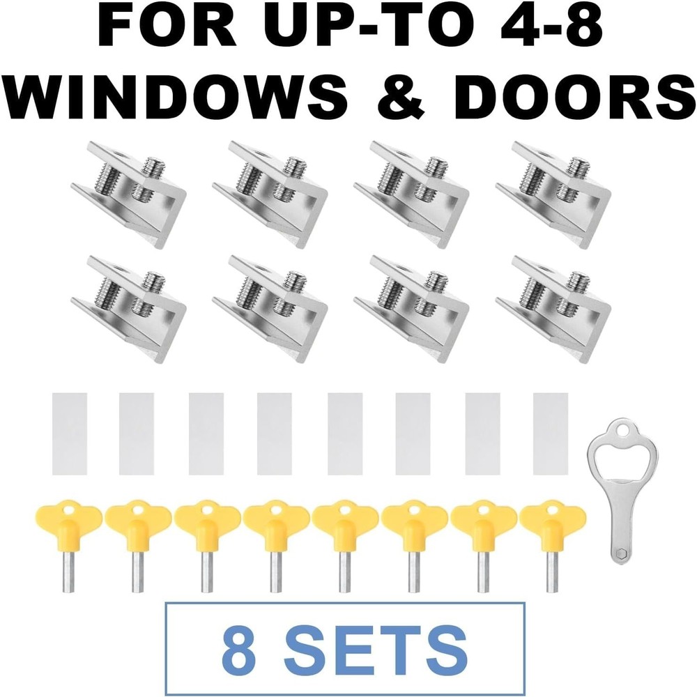 Sliding Window Locks for Horizontal Sliding Windows Security Lock with Key 8PACK