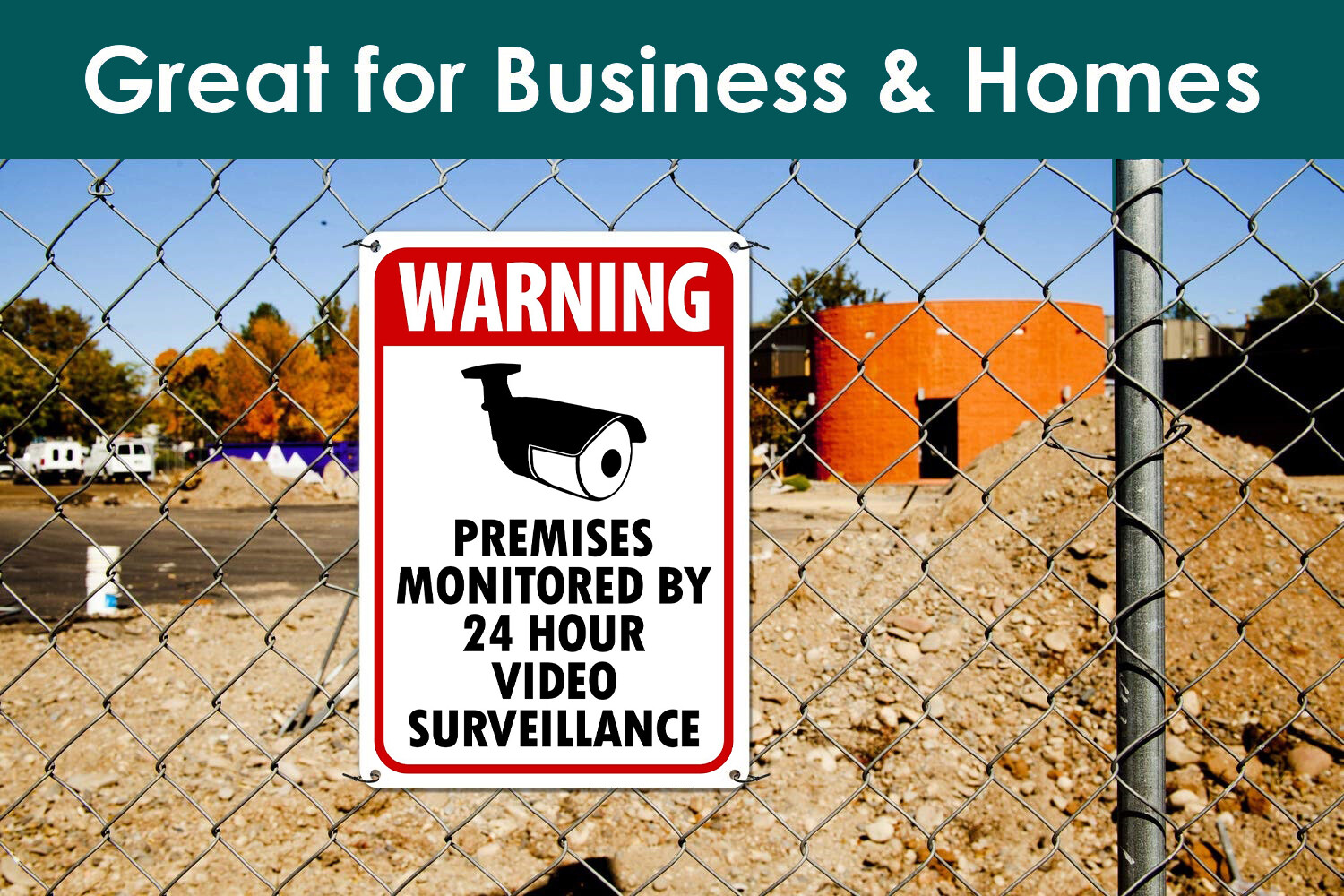 WARNING SIGNS 24 HOUR VIDEO SURVEILLANCE SECURITY SIGN - CCTV CAMERA SIGN