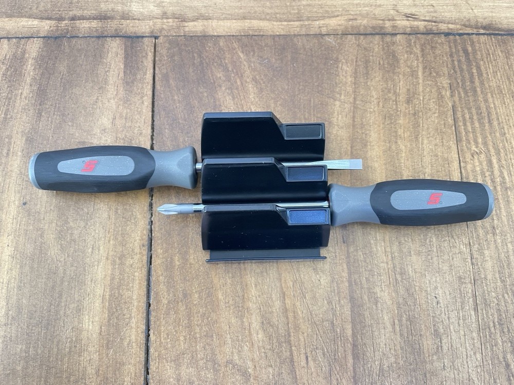 snap-on tools mini screwdriver set flat tip 3/16" phillips #1 dark titanium USA