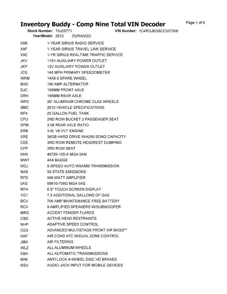 DURANGO 2012 Transmission Shift 968321