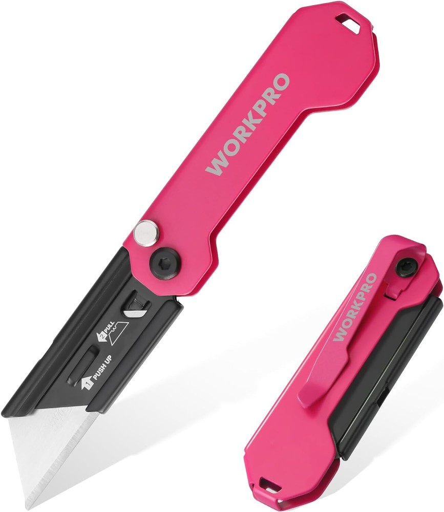 WORKPRO EDC Folding Utility Knife, Mini Box Cutter with Quick Open Axis Lock