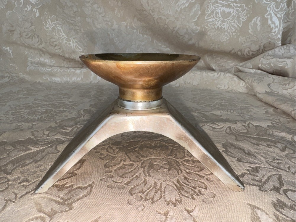 1960s WMF IKORA Silver Plate E.P. Brass Candle Holders Germany 3" #4847