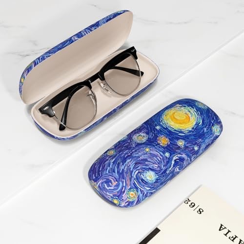 Eyeglasses Case, Portable Hard Shell Protective Case for Glasses, Starry Night