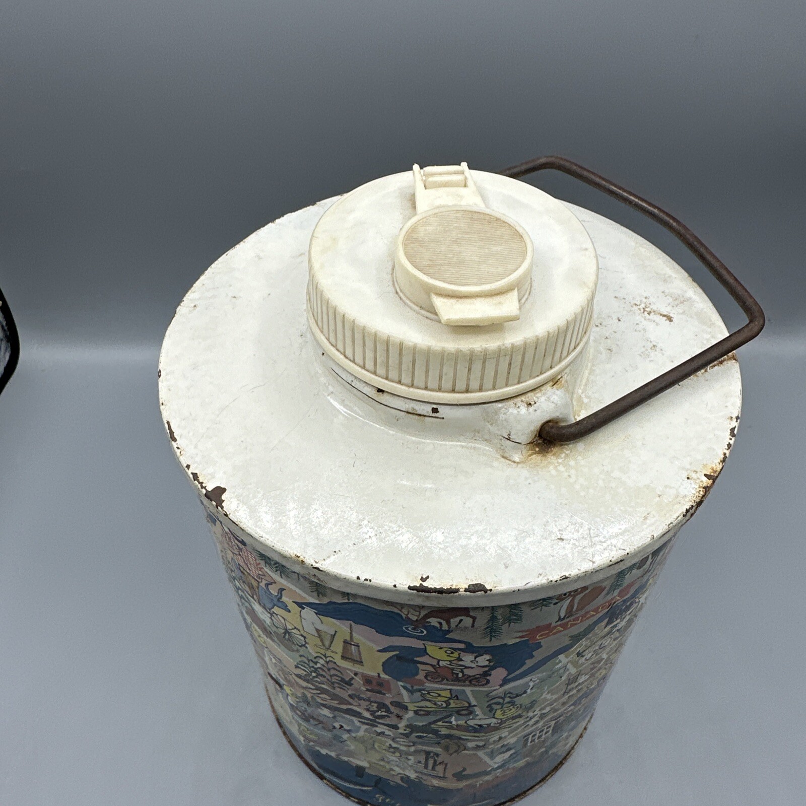 Vintage ESSO Skotch Cooler Thermos Happy Motoring Water Jug Characters USA Map