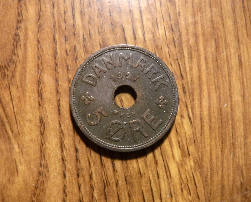 DENMARK 5 ORE 1927 COIN (671)