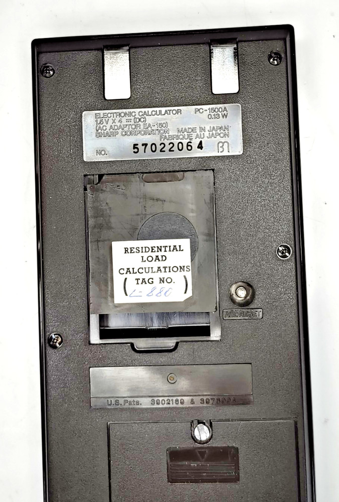 Sharp PC1500A Pocket Computer w/ CE150 Printer/Cassette Interface Turns On CASE