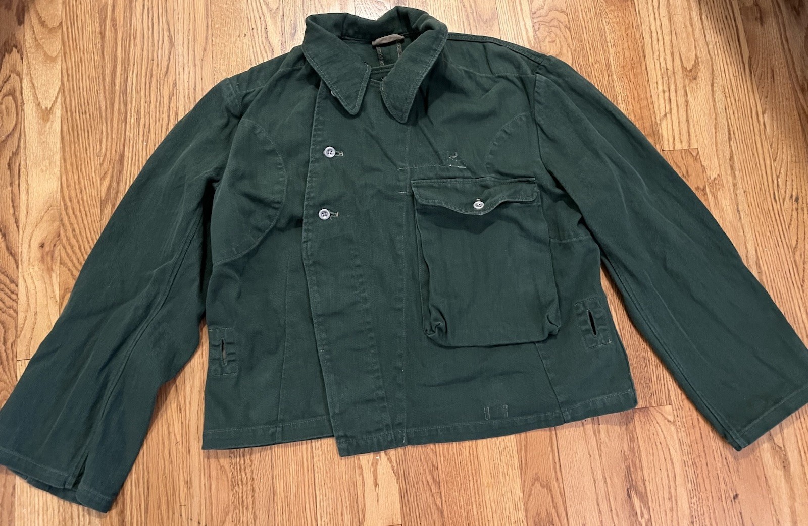 WWII German Heer Panzer Summer Wrap Large/XL Green Cotton Twill Reproduction?