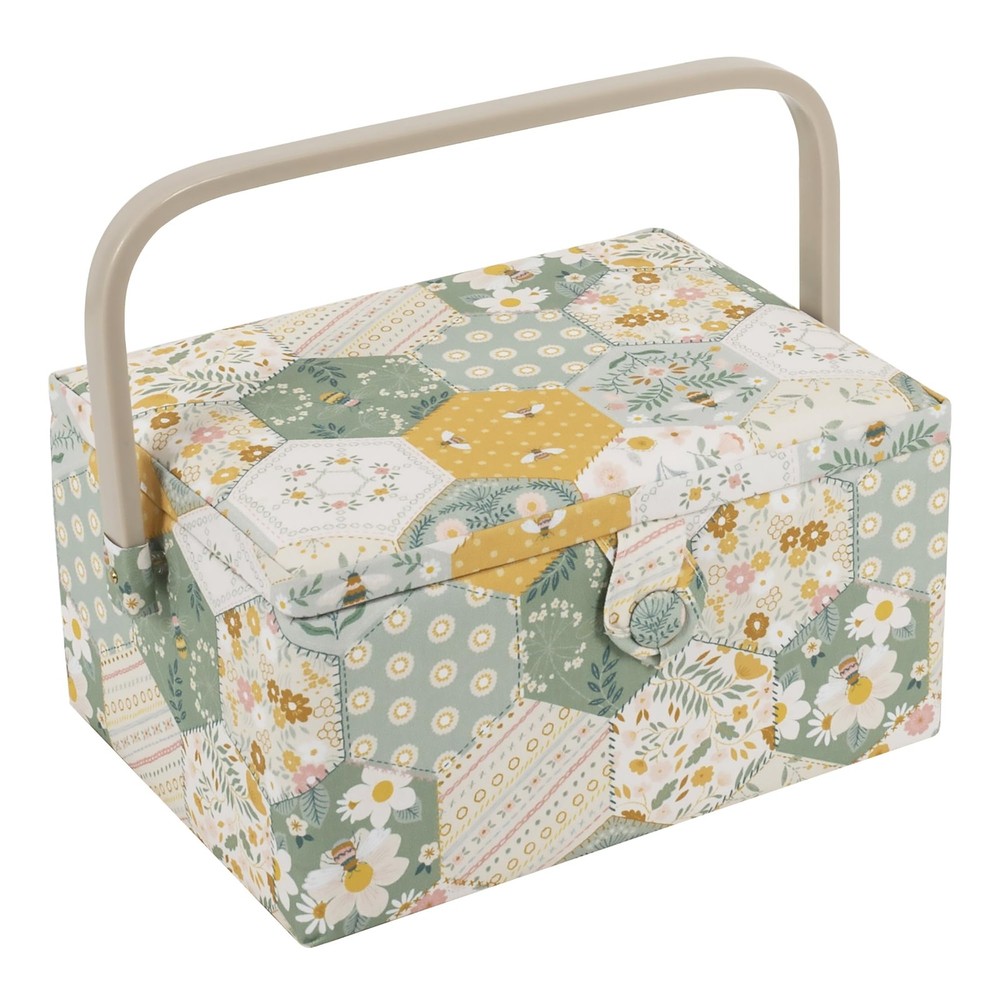Hobby Gift Medium Sewing Box Craft Storage Box with Handle Internal Accessori...