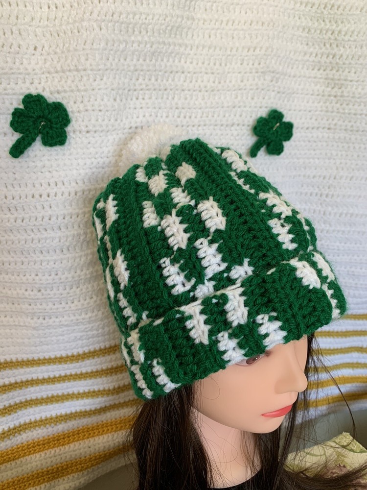 Handmade St. Patrick day beanie crochet
