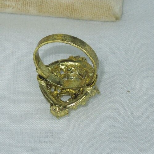 2 Ring Blanks Settings Cabochon Adjustable Antique gold Plated Brass 87V