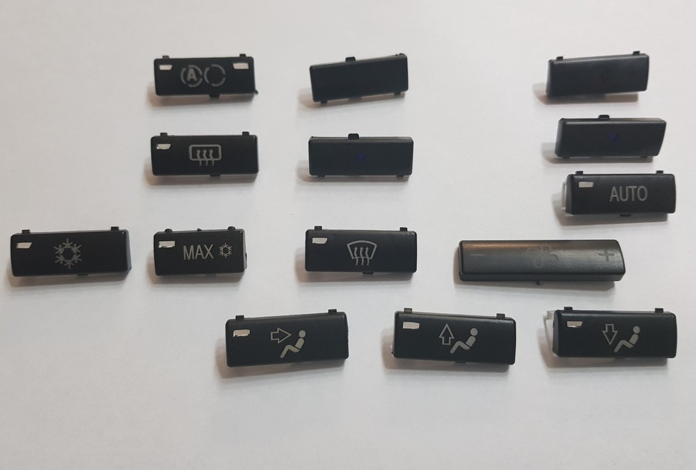 BMW E39 E53 X5 REPLACEMENT PUSH BUTTONS CAPS A/C CLIMATE CONTROL PANEL SET 14PCS