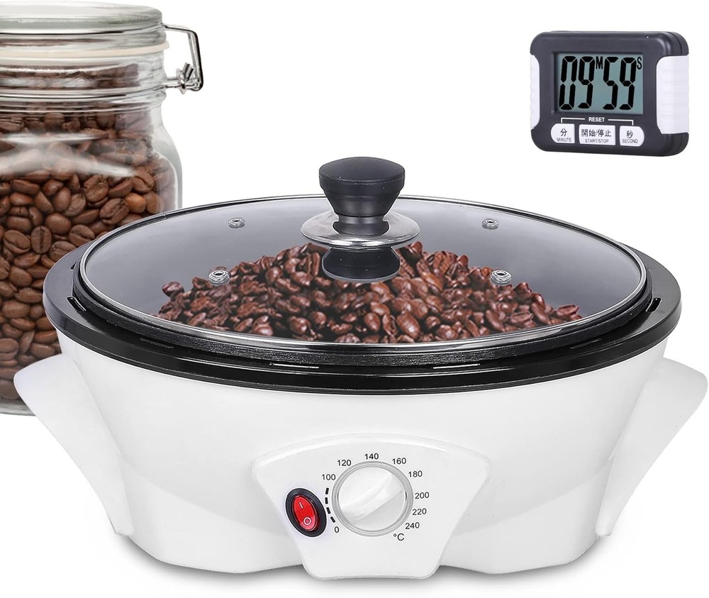 Electric Coffee Bean Roaster with Timer & Temperature Adjust