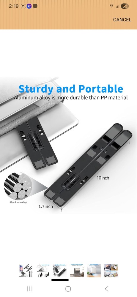 Portable Laptop Stand Adjustable Foldable Notebook Tablet Holder Computer Desk