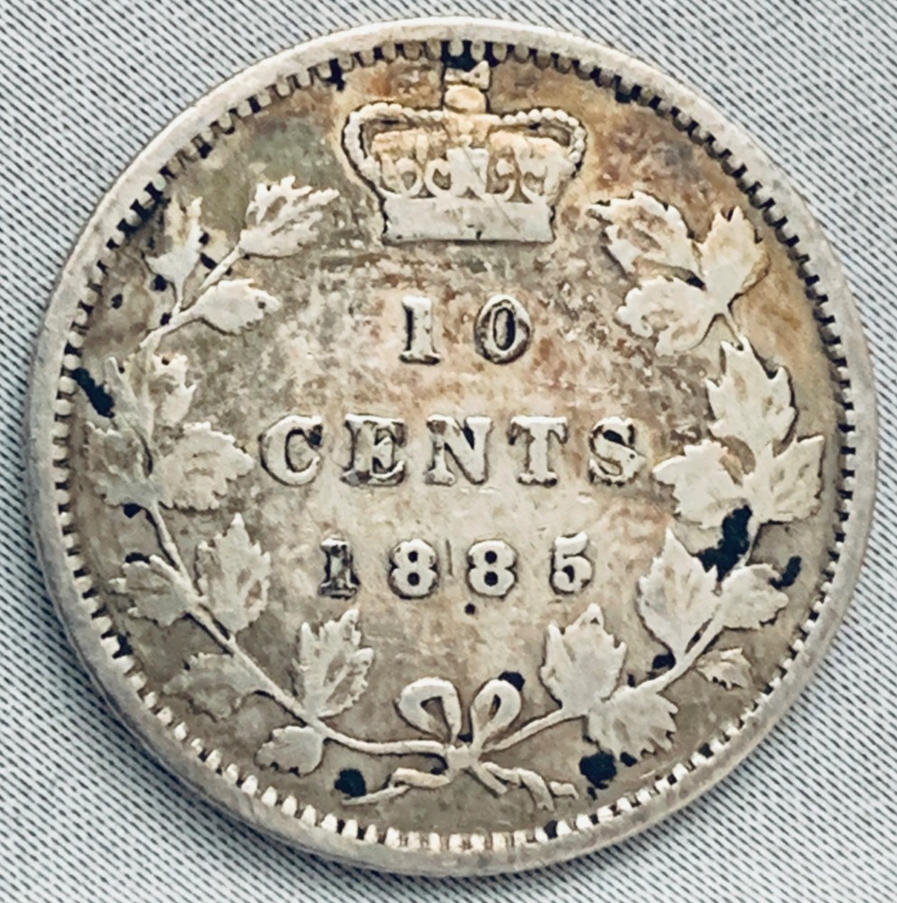 1885 Canada 10 Cents Silver Coin