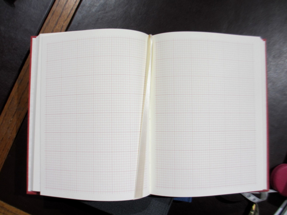 Graph Lined Pages Fabric Hardcover 9" Journal Graphic Image BLUE