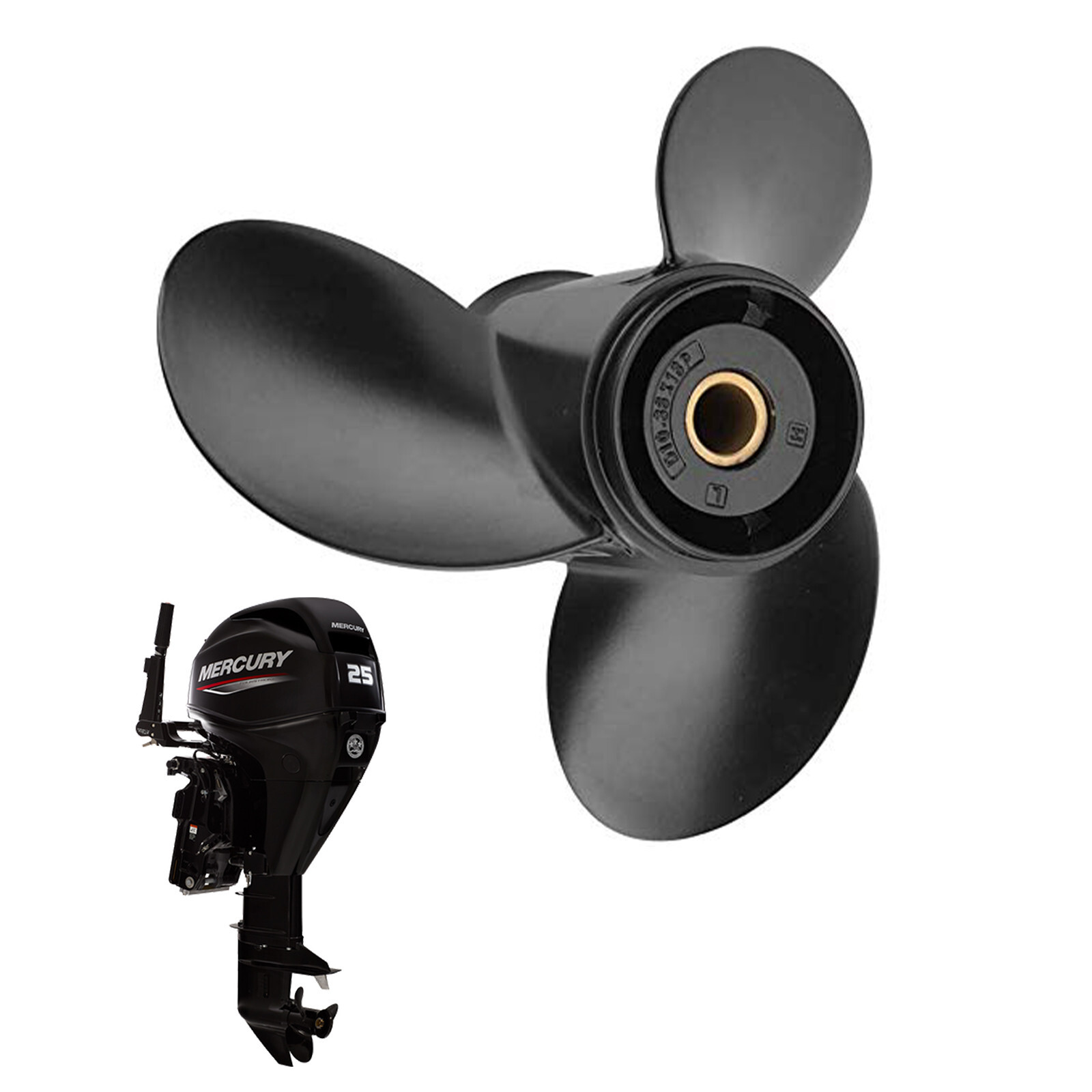 10 3/8x13 Mercury Boat prop 10 Spline 48-19640A40 Fit Mercury 9.9-25 HP,RH